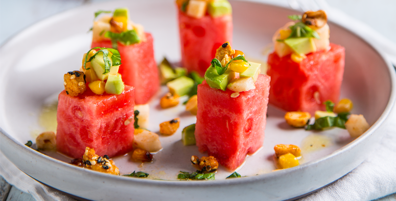 Watermelon, Avocado and Grilled Corn Salad