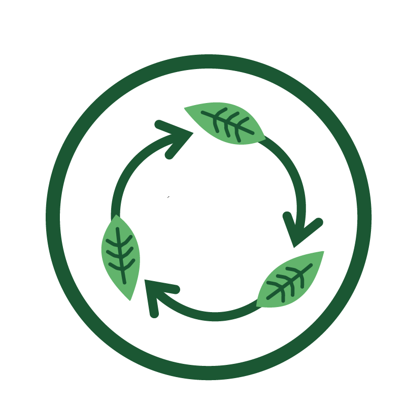leaves recycle icon. eliminate waste