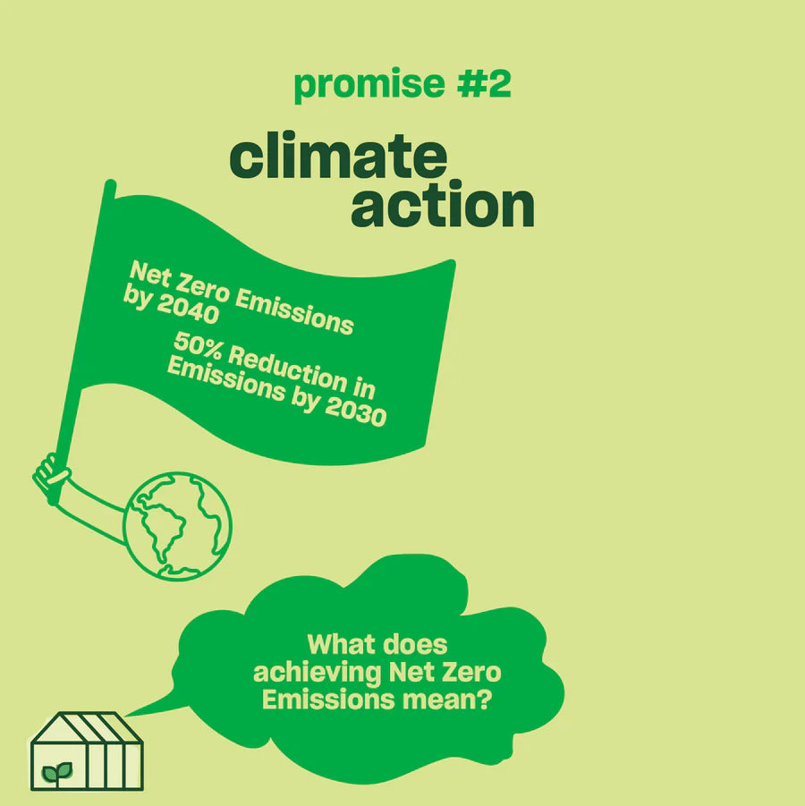 climate action promise. Earth - net zero emissions 