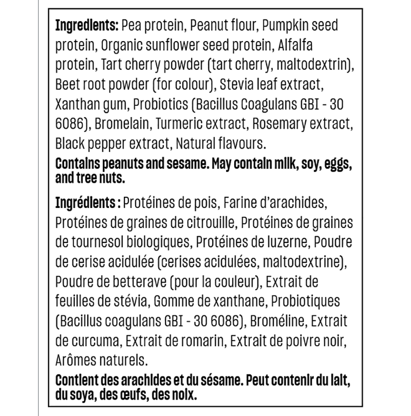 Vega Sport Peanut butter ingredients